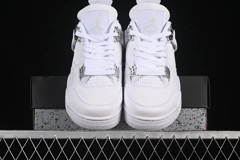 All categories Air Jordan Jordan series basketball shoes Air Jordan 4 Air Jordan 4 Retro "PureMoney" AJ4 Joe 4 White Cat First layer leather 308497-100